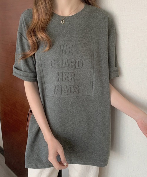 Miniministore(ミニミニストア)の「立体ロゴtシャツ 韓国チュニックロンT(Tシャツ/カットソー・レディース・ダークグレー/ブルーパープル/ホワイト/ブラウン/ブラック・M/XL/L)」の17枚目の写真