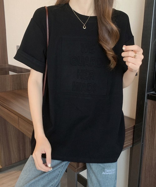 Miniministore(ミニミニストア)の「立体ロゴtシャツ 韓国チュニックロンT(Tシャツ/カットソー・レディース・ダークグレー/ブルーパープル/ホワイト/ブラウン/ブラック・M/XL/L)」の10枚目の写真