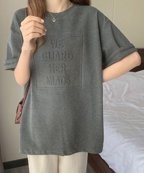 Miniministore(ミニミニストア)の「立体ロゴtシャツ 韓国チュニックロンT(Tシャツ/カットソー・レディース・ダークグレー/ブルーパープル/ホワイト/ブラウン/ブラック・M/XL/L)」の14枚目の写真