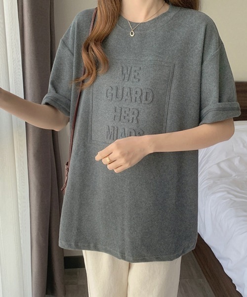 Miniministore(ミニミニストア)の「立体ロゴtシャツ 韓国チュニックロンT(Tシャツ/カットソー・レディース・ダークグレー/ブルーパープル/ホワイト/ブラウン/ブラック・M/XL/L)」の16枚目の写真