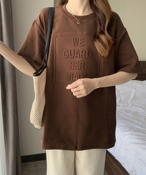Miniministore(ミニミニストア)の「立体ロゴtシャツ 韓国チュニックロンT(Tシャツ/カットソー・レディース・ダークグレー/ブルーパープル/ホワイト/ブラウン/ブラック・M/XL/L)」の19枚目の写真