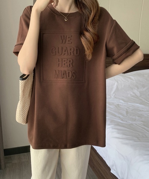 Miniministore(ミニミニストア)の「立体ロゴtシャツ 韓国チュニックロンT(Tシャツ/カットソー・レディース・ダークグレー/ブルーパープル/ホワイト/ブラウン/ブラック・M/XL/L)」の20枚目の写真