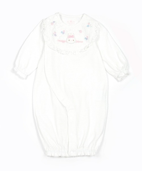 美品⭐︎メゾピアノ♪うさぎ♡もこもこロンパース♬ メゾピアノ 未使用品 立体うさぎ ウサ耳ロンパース ピンク