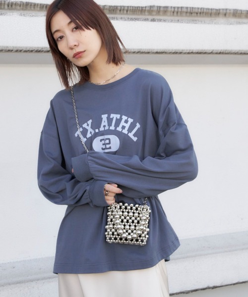 Auntie Rosa Holiday（アンティローザホリデー）の「カレッジロゴアソートロングスリーブTシャツ（Tシャツ/カットソー・レディース・ネイビー/ホワイト/グレー/オフホワイト・FREE）」の15枚目の写真