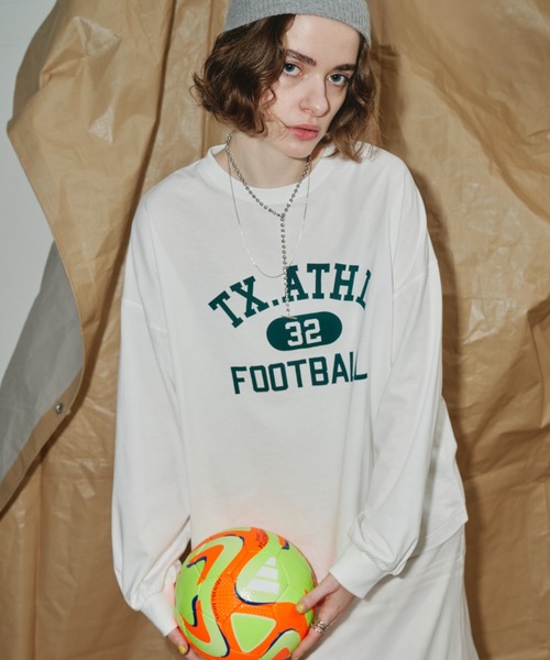 Auntie Rosa Holiday（アンティローザホリデー）の「カレッジロゴアソートロングスリーブTシャツ（Tシャツ/カットソー・レディース・ネイビー/ホワイト/グレー/オフホワイト・FREE）」の6枚目の写真