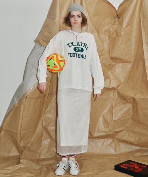 Auntie Rosa Holiday（アンティローザホリデー）の「カレッジロゴアソートロングスリーブTシャツ（Tシャツ/カットソー・レディース・ネイビー/ホワイト/グレー/オフホワイト・FREE）」の14枚目の写真