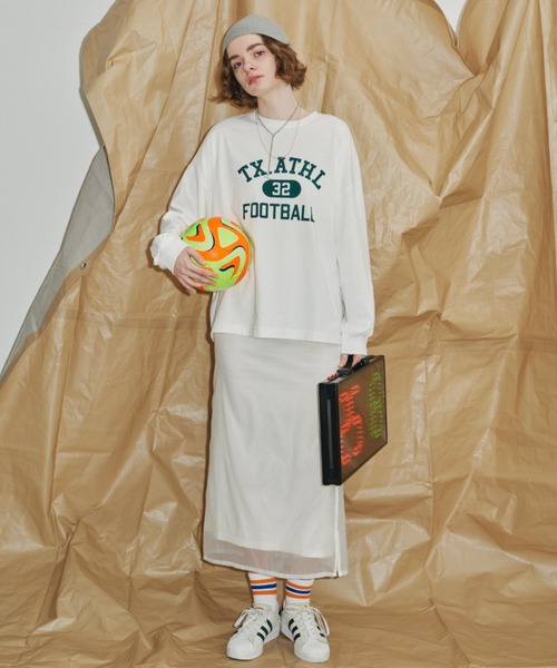 Auntie Rosa Holiday（アンティローザホリデー）の「カレッジロゴアソートロングスリーブTシャツ（Tシャツ/カットソー・レディース・ネイビー/ホワイト/グレー/オフホワイト・FREE）」の12枚目の写真