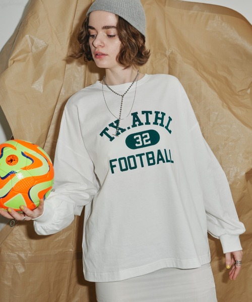 Auntie Rosa Holiday（アンティローザホリデー）の「カレッジロゴアソートロングスリーブTシャツ（Tシャツ/カットソー・レディース・ネイビー/ホワイト/グレー/オフホワイト・FREE）」の9枚目の写真