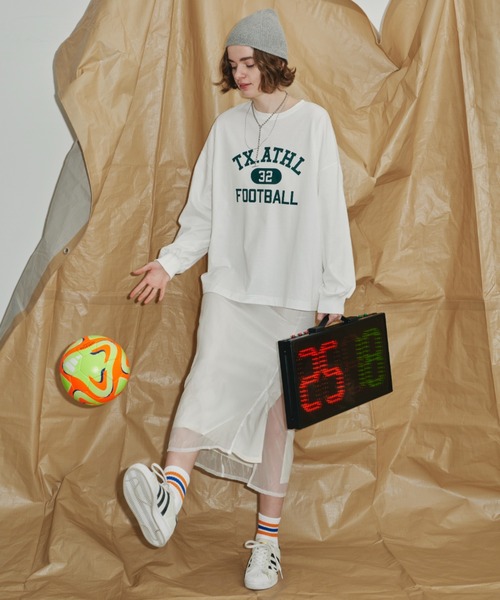 Auntie Rosa Holiday（アンティローザホリデー）の「カレッジロゴアソートロングスリーブTシャツ（Tシャツ/カットソー・レディース・ネイビー/ホワイト/グレー/オフホワイト・FREE）」の11枚目の写真