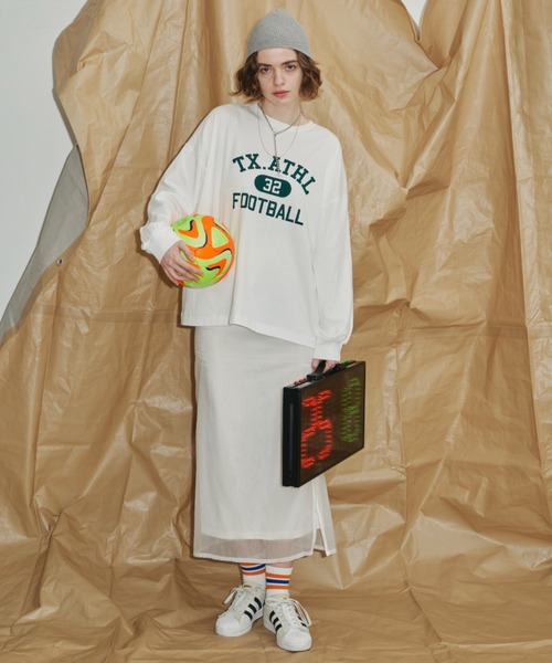 Auntie Rosa Holiday（アンティローザホリデー）の「カレッジロゴアソートロングスリーブTシャツ（Tシャツ/カットソー・レディース・ネイビー/ホワイト/グレー/オフホワイト・FREE）」の13枚目の写真