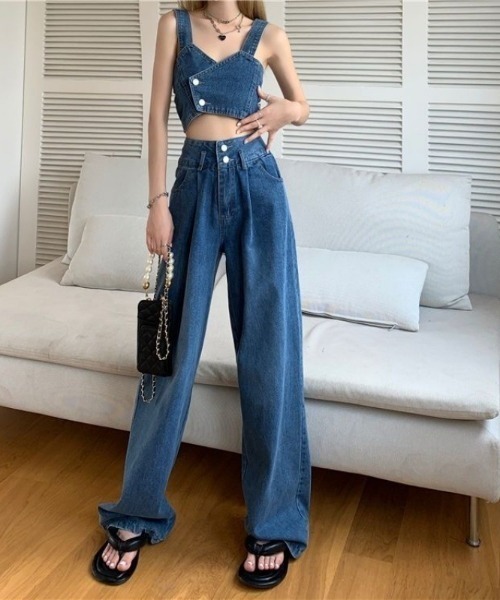 B'day(ビーデイ)の「デニム バギーシルエットボトム(デニムパンツ・レディース・インディゴブルー・MEDIUM/LARGE/X-LARGE)」の5枚目の写真