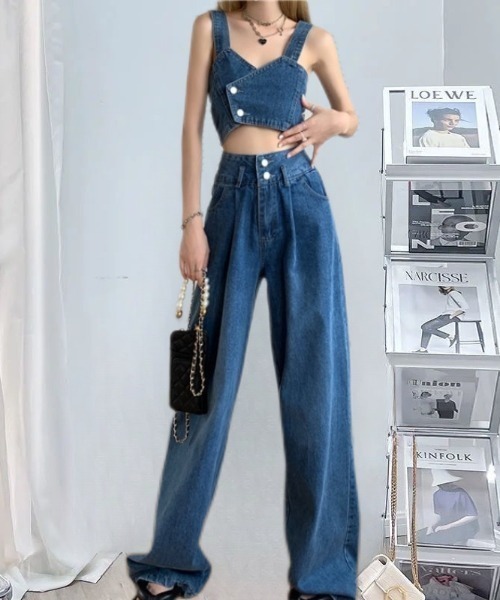B'day(ビーデイ)の「デニム バギーシルエットボトム(デニムパンツ・レディース・インディゴブルー・MEDIUM/LARGE/X-LARGE)」の6枚目の写真