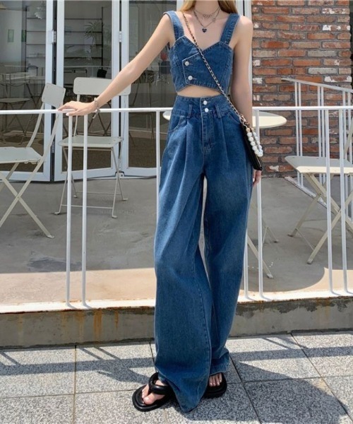 B'day(ビーデイ)の「デニム バギーシルエットボトム(デニムパンツ・レディース・インディゴブルー・MEDIUM/LARGE/X-LARGE)」の8枚目の写真