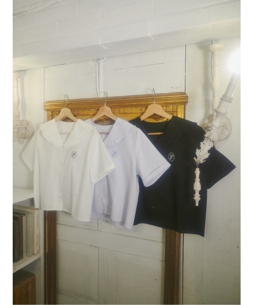 PHILLY(フィリー)の「【PHILLY】フリルセーラー半袖ブラウス(シャツ/ブラウス・レディース・ブルー/ブラック/ホワイト・FREE)」の20枚目の写真