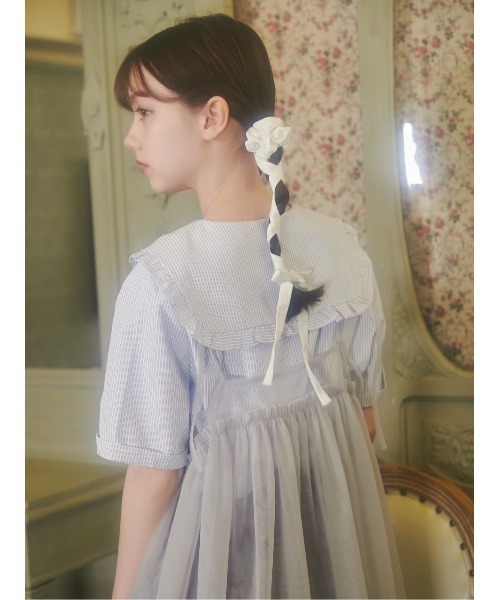 PHILLY(フィリー)の「【PHILLY】フリルセーラー半袖ブラウス(シャツ/ブラウス・レディース・ブルー/ブラック/ホワイト・FREE)」の16枚目の写真