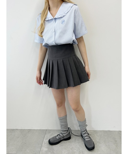 PHILLY(フィリー)の「【PHILLY】フリルセーラー半袖ブラウス(シャツ/ブラウス・レディース・ブルー/ブラック/ホワイト・FREE)」の9枚目の写真