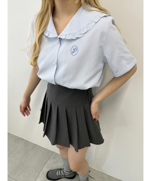 PHILLY(フィリー)の「【PHILLY】フリルセーラー半袖ブラウス(シャツ/ブラウス・レディース・ブルー/ブラック/ホワイト・FREE)」の10枚目の写真