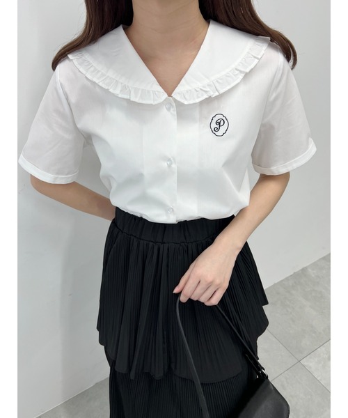 PHILLY(フィリー)の「【PHILLY】フリルセーラー半袖ブラウス(シャツ/ブラウス・レディース・ブルー/ブラック/ホワイト・FREE)」の22枚目の写真