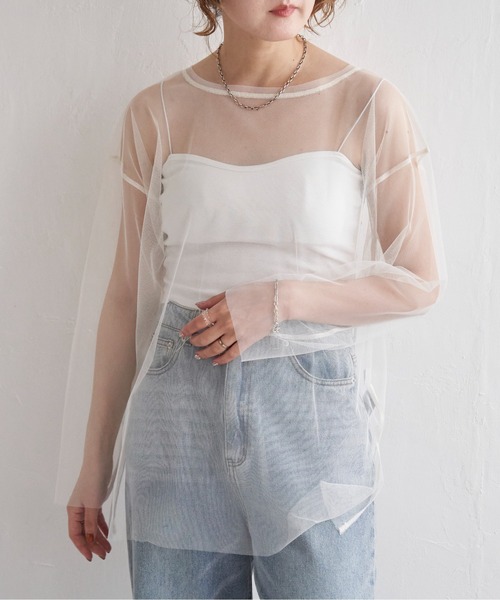 notch.(ノッチ)の「ビスチェ&ロンTシャツ チュールセット(Tシャツ/カットソー・レディース・オフホワイト/その他7/ブラック・M)」の22枚目の写真
