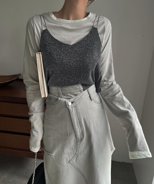 WILLFULLY（ウィルフリー）の「lame cord 2way cropped cami