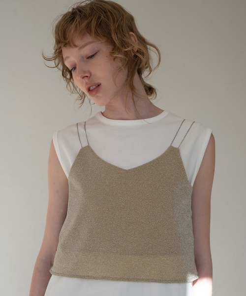 WILLFULLY（ウィルフリー）の「lame cord 2way cropped cami