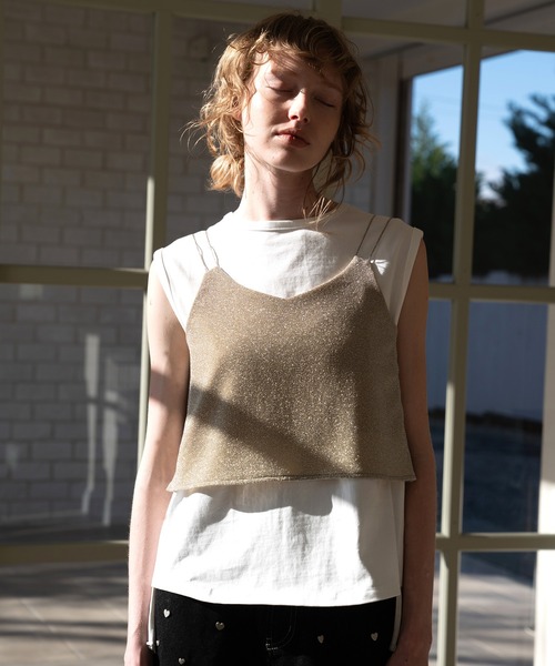セール】lame cord 2way cropped cami（キャミソール