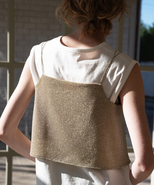 willfully lame cord 2way cropped cami ラメ セール】lame cord 2way cropped cami（キャミソール