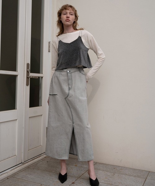 willfully lame cord 2way cropped cami ラメ セール】lame cord 2way cropped cami（キャミソール