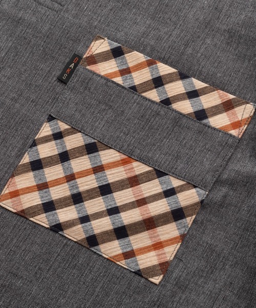 DAKS】ハケメクレープ 半袖ヘンリーネックトップス（ルーム