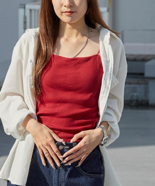 MILLER（ミラー）の「R.P.miller/ミラー Prib Cap Cami (SOLID) キャミソール 2026新作 再入荷（キャミソール・レディース・ブラック/アイボリー/チョコ/ローズ・FREE）」の4枚目の写真