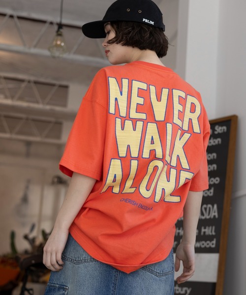 PBLIM（ページボーイリム）の「PBLIM/ボーダーロゴT（Tシャツ/カットソー・レディース・オフホワイト/パープル/ブラック/オレンジ/ブルー・LARGE/MEDIUM）」の6枚目の写真