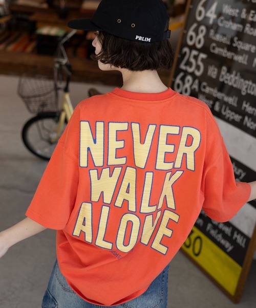 PBLIM（ページボーイリム）の「PBLIM/ボーダーロゴT（Tシャツ/カットソー・レディース・オフホワイト/パープル/ブラック/オレンジ/ブルー・LARGE/MEDIUM）」の7枚目の写真