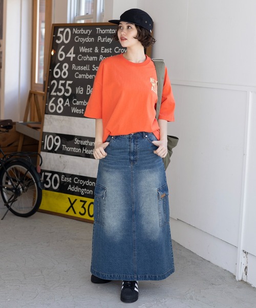 PBLIM（ページボーイリム）の「PBLIM/ボーダーロゴT（Tシャツ/カットソー・レディース・オフホワイト/パープル/ブラック/オレンジ/ブルー・LARGE/MEDIUM）」の8枚目の写真