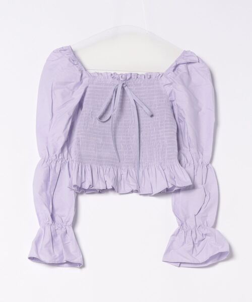 Mayree（メイリー）の「【Mayree】スクエアネック　リボンブラウス（シャツ/ブラウス・レディース・ホワイト/パープル/オレンジ・FREE）」の9枚目の写真