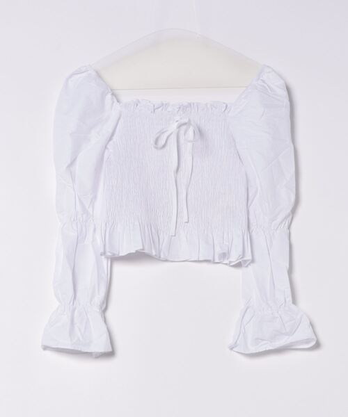 Mayree（メイリー）の「【Mayree】スクエアネック　リボンブラウス（シャツ/ブラウス・レディース・ホワイト/パープル/オレンジ・FREE）」の6枚目の写真