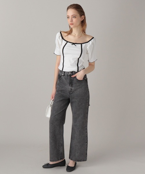 FOREVER 21(フォーエバー トゥエンティーワン)の「【2024SS】ミニリボンスクエアT(Tシャツ/カットソー・レディース・ブラック/オフホワイト/レオパード・FREE)」の12枚目の写真