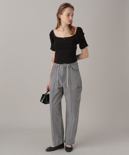 FOREVER 21(フォーエバー トゥエンティーワン)の「【2024SS】ミニリボンスクエアT(Tシャツ/カットソー・レディース・ブラック/オフホワイト/レオパード・FREE)」の20枚目の写真