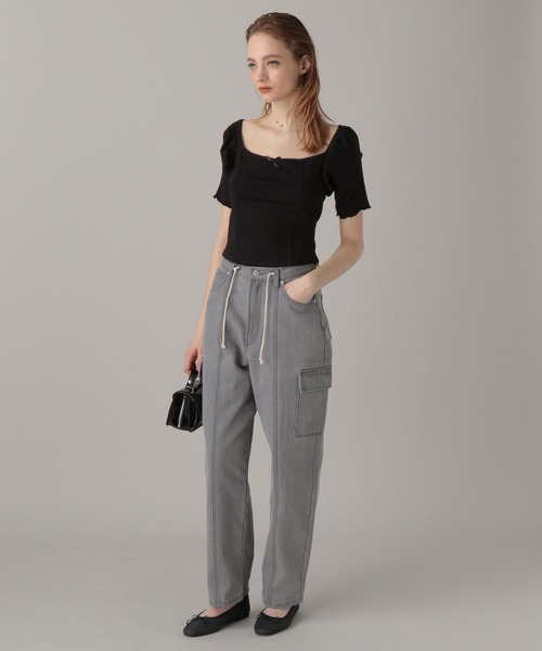 FOREVER 21(フォーエバー トゥエンティーワン)の「【2024SS】ミニリボンスクエアT(Tシャツ/カットソー・レディース・ブラック/オフホワイト/レオパード・FREE)」の21枚目の写真