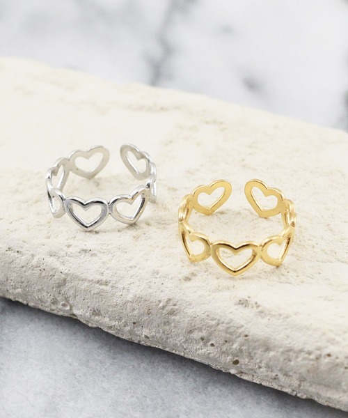 styiro(スタイロ)の「ニッケルフリー ハートメタルリング(リング・レディース・シルバー/シルバー系2/ゴールド系2/ゴールド/ゴールド系3/シルバー系3・FREE)」の7枚目の写真