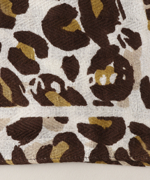 新品タグ付きSpick &Span マニプリリネンストール　ペイントレオパード Spick＆Span ストール MANIPURI / マニプリ リネンstoleペイント