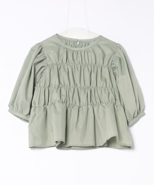 STYLEBLOCK(スタイルブロック)の「TCブロードシャーリングブラウス(シャツ/ブラウス・レディース・ブルー/グリーン系その他/ホワイト/ブラック・M)」の4枚目の写真