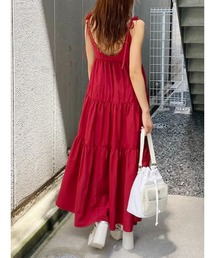 EVRIS | 【肩リボン調整可】バックオープンティアードキャミワンピース(ワンピース)