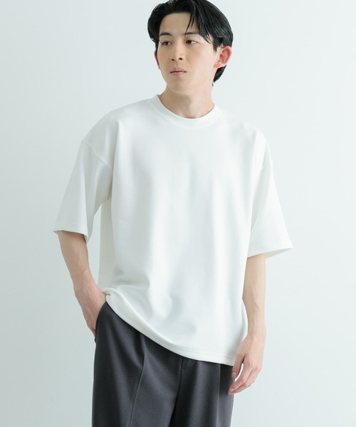 ITEMS URBANRESEARCH(アイテムズ アーバンリサーチ)の「スフレダンボール クルーネック Tシャツ(Tシャツ/カットソー・メンズ・ミント/オフホワイト/グレー系その他/ブラック・MEDIUM/LARGE)」の17枚目の写真