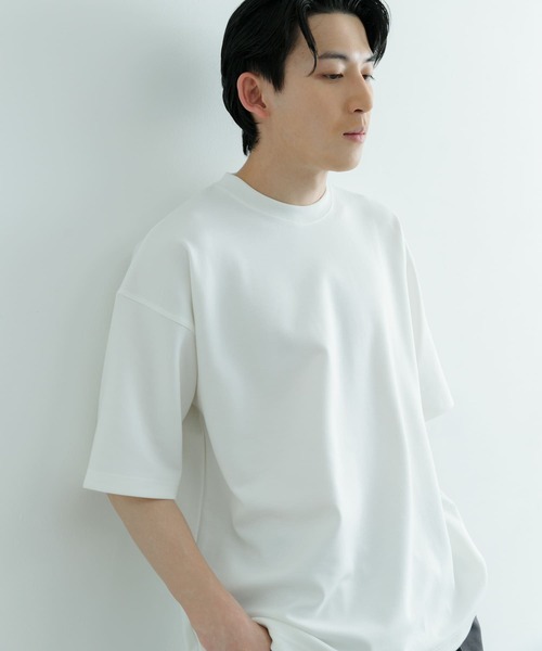 ITEMS URBANRESEARCH(アイテムズ アーバンリサーチ)の「スフレダンボール クルーネック Tシャツ(Tシャツ/カットソー・メンズ・ミント/オフホワイト/グレー系その他/ブラック・MEDIUM/LARGE)」の18枚目の写真