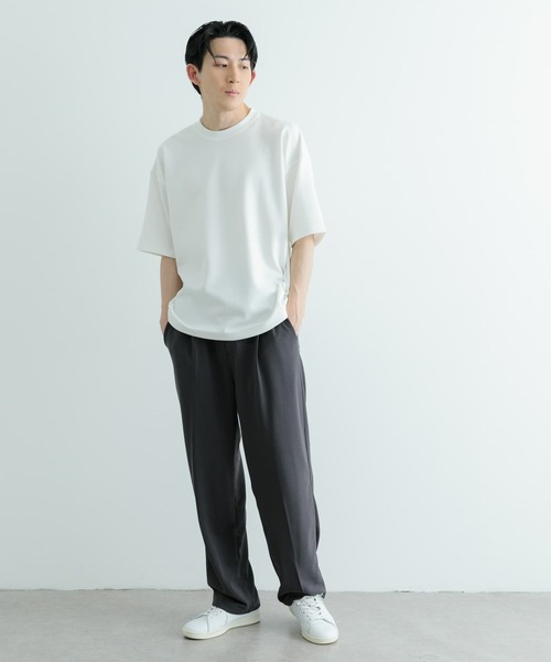 ITEMS URBANRESEARCH(アイテムズ アーバンリサーチ)の「スフレダンボール クルーネック Tシャツ(Tシャツ/カットソー・メンズ・ミント/オフホワイト/グレー系その他/ブラック・MEDIUM/LARGE)」の20枚目の写真