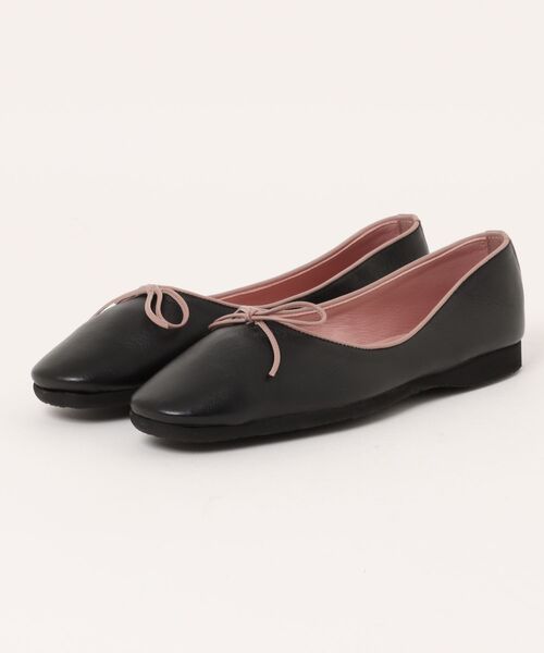 ground green store(グラウンドグリーンストア)の「Belle Ballerine / Be-2017-G / リボンバレリーナシューズ(パンプス・レディース・ベージュ系その他2/グリーン/ブラック・38/35.5/35/36.5/36/37)」の2枚目の写真