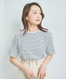 【150㎝前後の小柄さんサイズ】ボーダー半袖Tシャツ