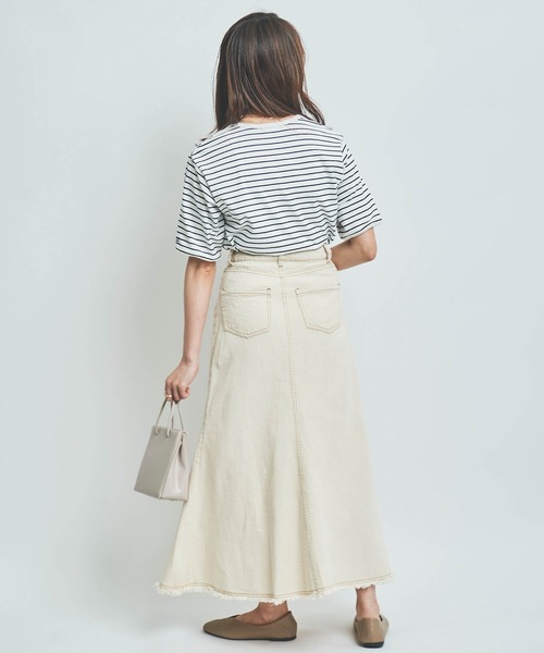 mil(ミル)の「【150㎝前後の小柄さんサイズ】ボーダー半袖Tシャツ(Tシャツ/カットソー・レディース・ホワイト×ネイビー/ミント/グレイッシュベージュ・XS/S)」の4枚目の写真