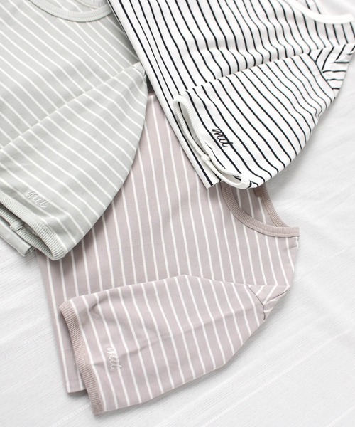 mil(ミル)の「【150㎝前後の小柄さんサイズ】ボーダー半袖Tシャツ(Tシャツ/カットソー・レディース・ホワイト×ネイビー/ミント/グレイッシュベージュ・XS/S)」の14枚目の写真