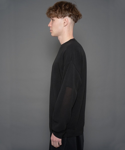 FORTUNA HOMME(フォルトゥナオム)の「FORTUNAHOMME ECOTEC Knit Mesh PO(ニット/セーター・メンズ・ブラック/グレー/ホワイト・2/1)」の4枚目の写真